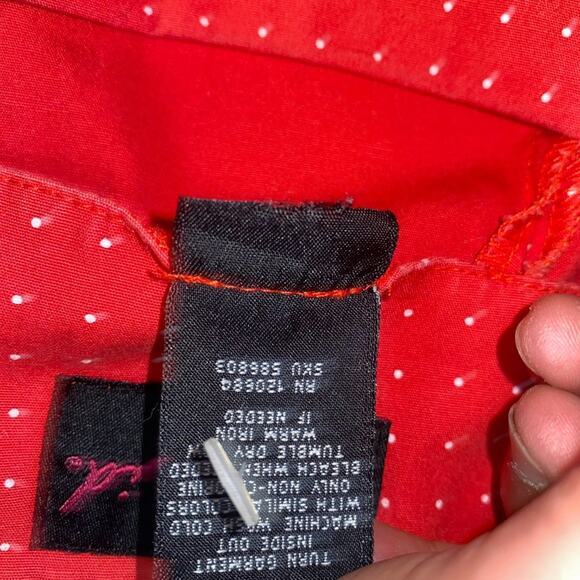 Torrid Red White Polka Dot Button-Back Midi Straight Pencil Skirt Women's Sz 14 - Picture 8 of 8